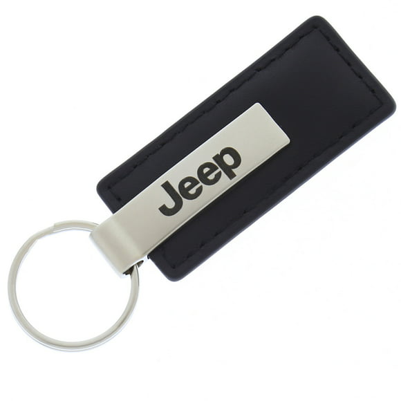 Jeep Grand Cherokee Duo Black Leather Key Chain 